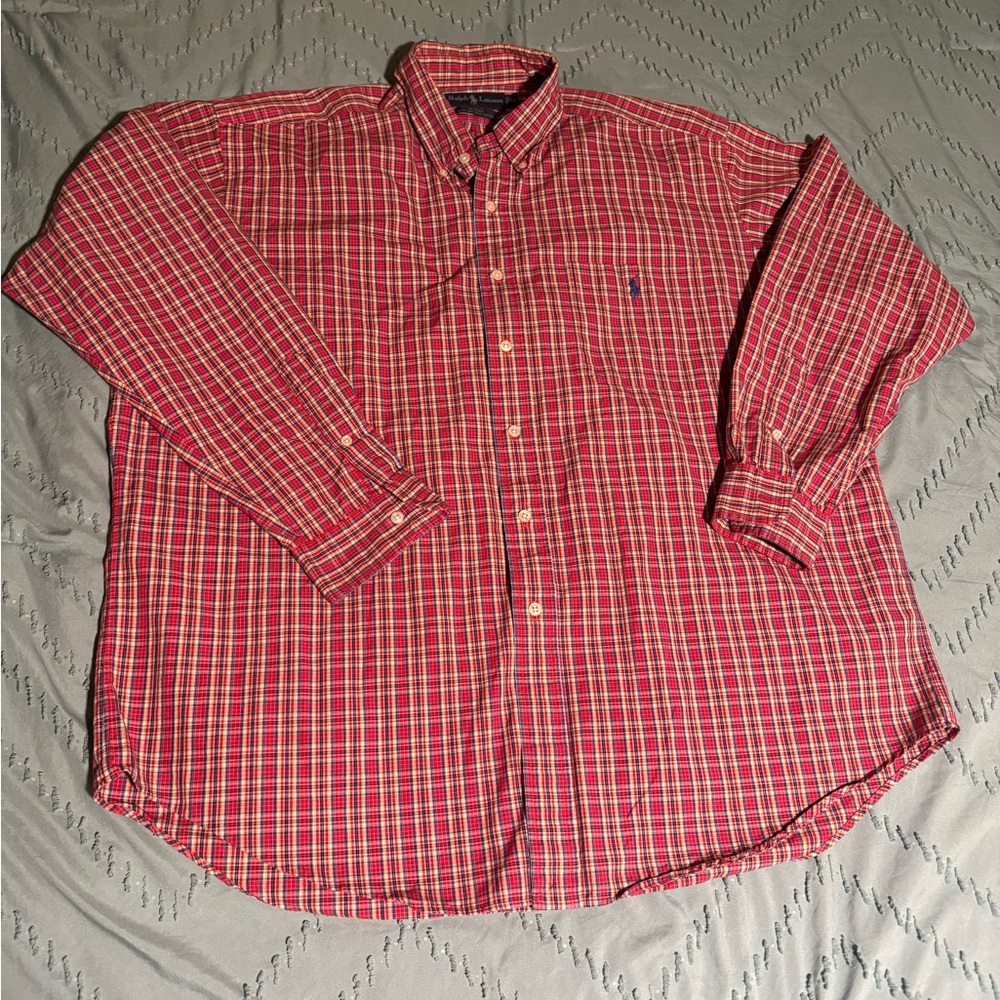 Ralph Lauren Red Plaid Long-Sleeve Button-Down Shirt